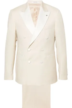 TAGLIATORE Patterned-jacquard double-breasted blazer
