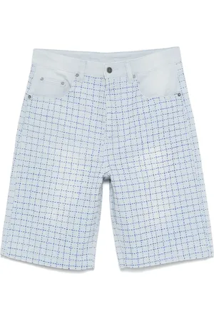 Glass Cypress Decorative-stitching denim shorts