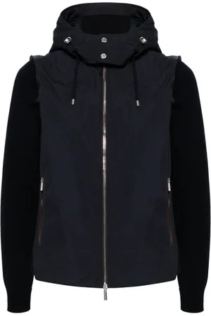 MOORER Contrasting hooded jacket