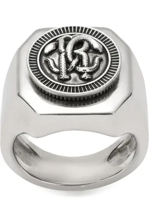 Roberto Cavalli Embossed signet ring