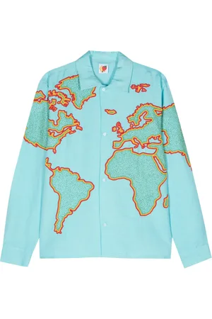 Sky High Farm Mundi Map-bead chambray shirt