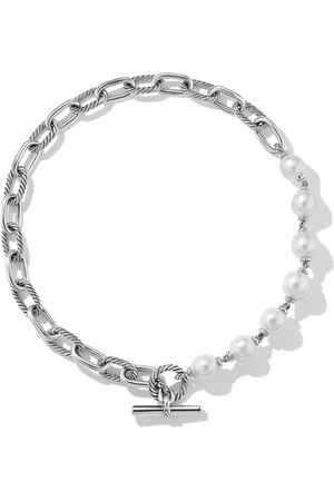 David Yurman Sterling DY Madison pearl chain necklace
