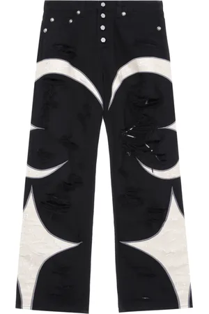 THUG CLUB Ripped straight-leg trousers