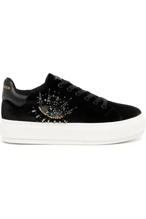 Kurt Geiger Laney Eye velvet platform sneakers