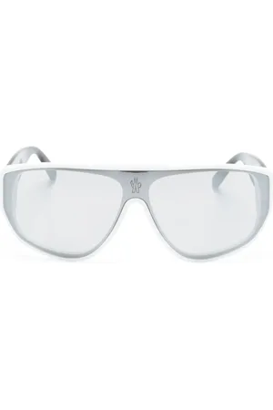 Moncler Engraved-logo oversize-frame sunglasses