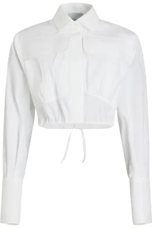 Patou Cropped poplin safari shirt