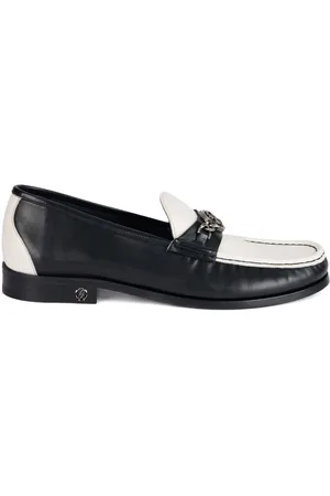 Roberto Cavalli Monogram-plaque two-tone loafers