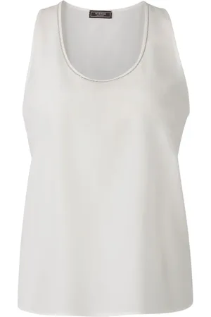 PESERICO SIGN Rhinestone-collar tank top