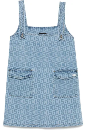 GCDS Monogram-print denim mini dress