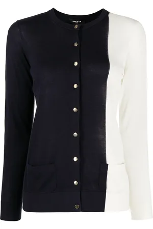 Paule Ka Colour-block fine-knit cardigan