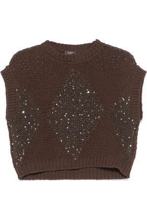 PESERICO SIGN Sequin-embellished cotton vest