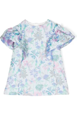 HUCKLEBONES LONDON Ruffle-detail floral-print mini dress