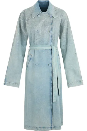 Liu Jo Rhinestone embellished denim trench coat