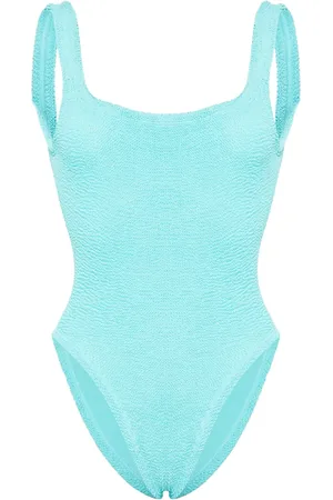 Hunza G Square-neck crinkled swimsuit