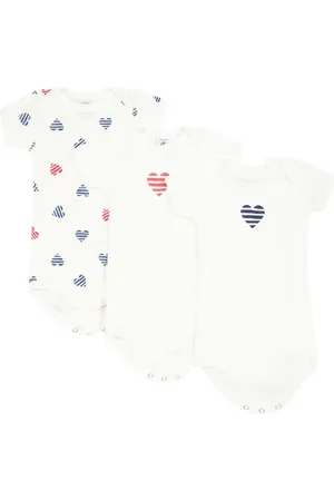 Petit Bateau Heart-print cotton body (pack of three)