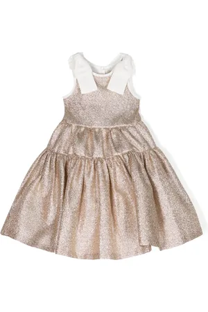HUCKLEBONES LONDON Bow-detail glitter midi dress