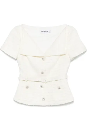Self-Portrait Bouclé top