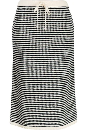 Tory Burch Crochet-knit drawstring midi skirt