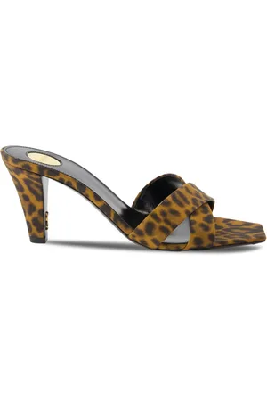 Saint Laurent 75mm leopard-print sandals