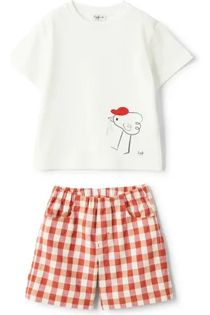 Il gufo Bird-print short set
