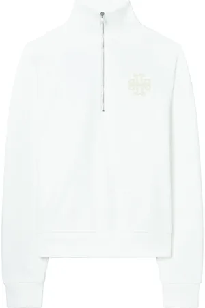 Tory Burch Logo-flocked cotton sweatshirt