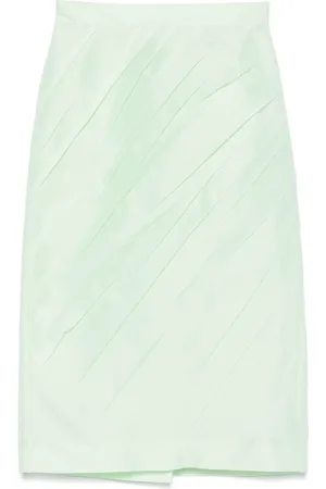 Shushu/Tong Pressed-crease midi skirt