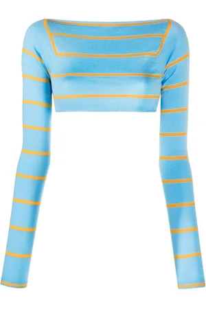 Puccini Stripe-jacquard wool cropped top