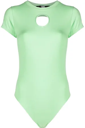 Karl Lagerfeld Cut-out short-sleeve cotton bodysuit