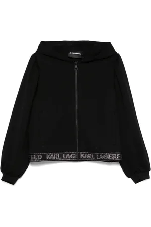 Karl Lagerfeld Glitter logo tape hoodie