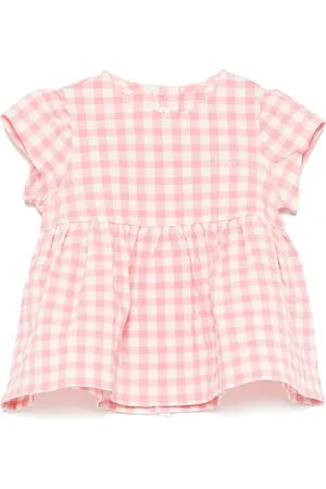 Il gufo Gingham seersucker blouse