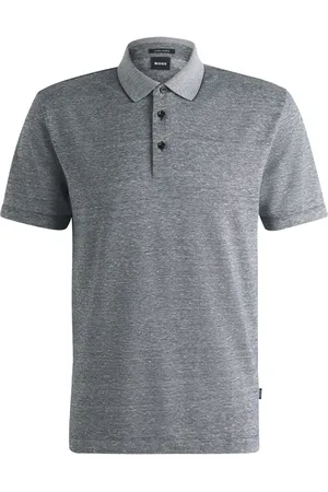 HUGO BOSS Linen-blend polo shirt