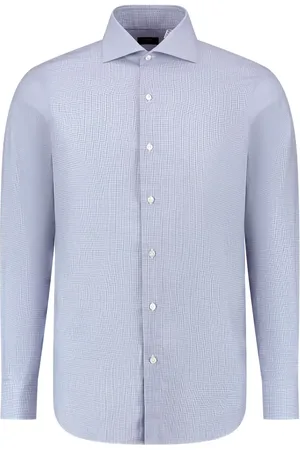 Finamore Katoen check-patterned button-up shirt