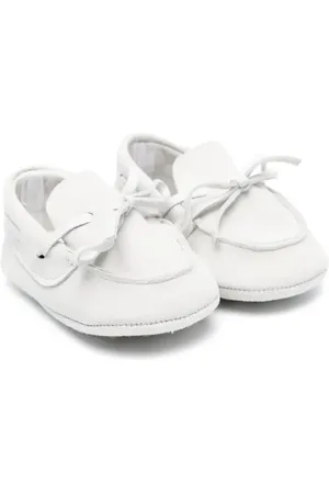 MONNALISA Lace-detail suede crib shoes