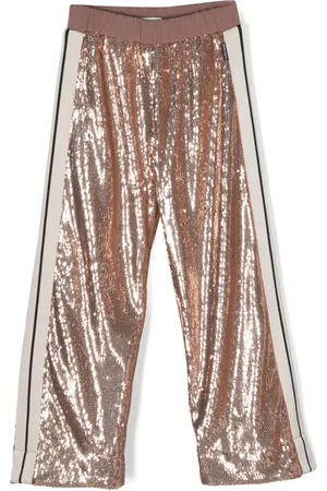 Palm Angels Sequin-embellished stripe-detail trousers