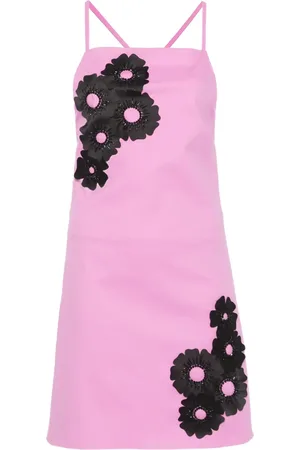 Msgm Floral-appliqué mini dress