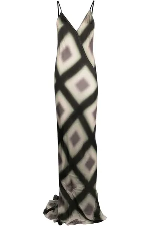 Rick Owens Geometric-print slip dress