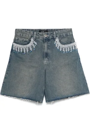 PATBO Bead-detail denim shorts