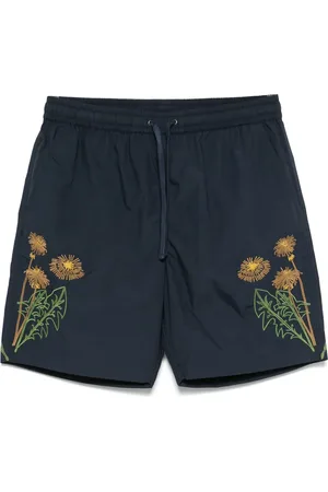 Universal Works Floral-embroidery shorts