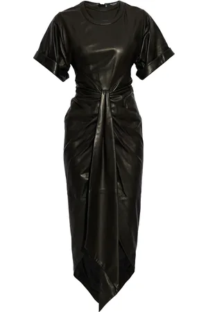 Balmain Leather midi dress