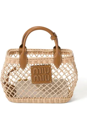 Miu Miu Logo-appliqu?? interwoven tote bag