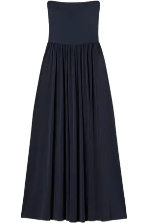 Twin-Set Strapless pleated maxi dress