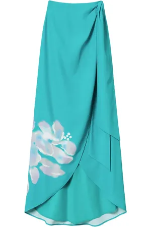 Twin-Set Floral-print wrap skirt