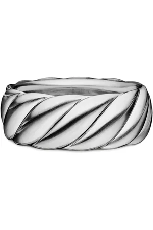 David Yurman Sterling Sculpted Cable Contour band ring (9mm)