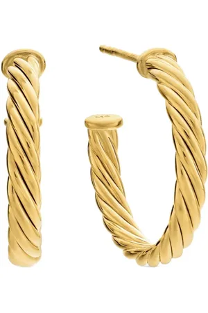 David Yurman 18kt yellow Cablespira hoop earrings