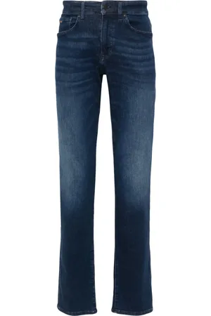 HUGO BOSS Logo-plaque tapered jeans