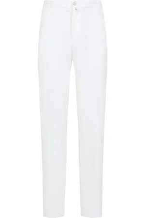 Kiton Logo-patch straight trousers