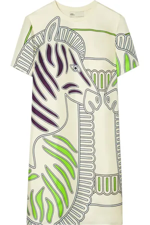 Tory Burch Silk-front T-shirt dress