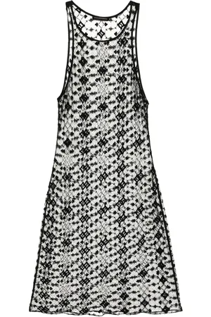 Kiki de Montparnasse Diamante-embroidered midi dress
