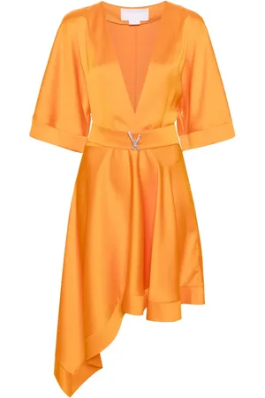 GENNY Belted asymmetric midi dress