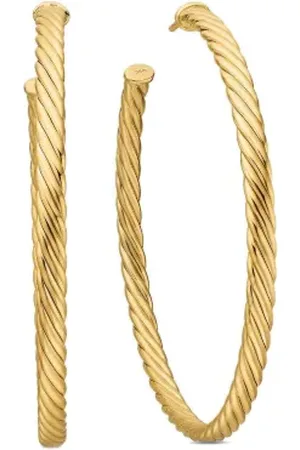 David Yurman 18kt yellow Cablespira hoop earrings